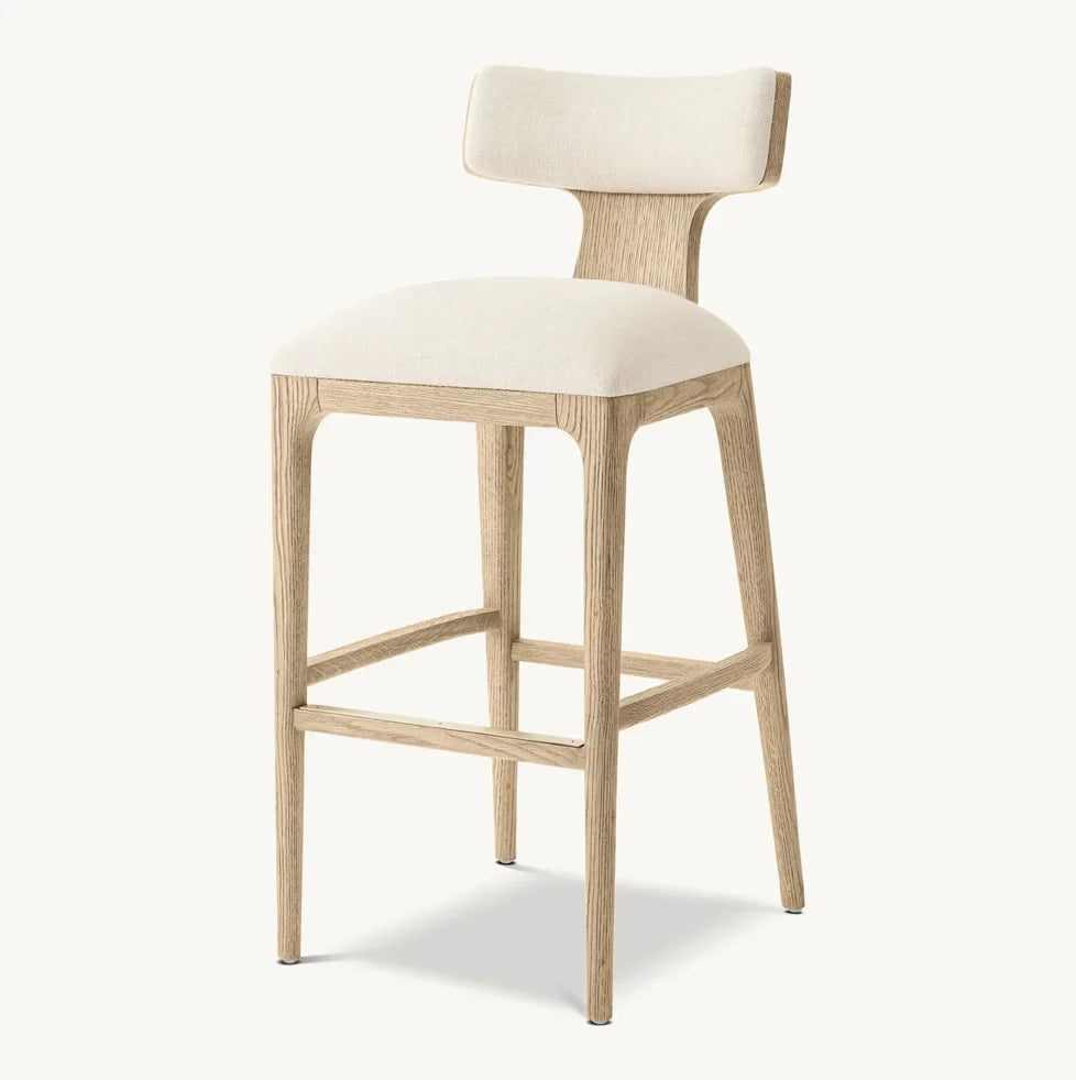 High-Back Swivel Bar Stool – American White Oak Statement Piece