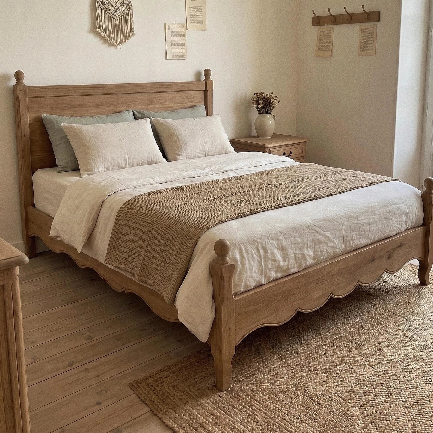 Farmhouse Platform Bed – Solid Birch and Plywood Modern Statement Piece | 26-83
