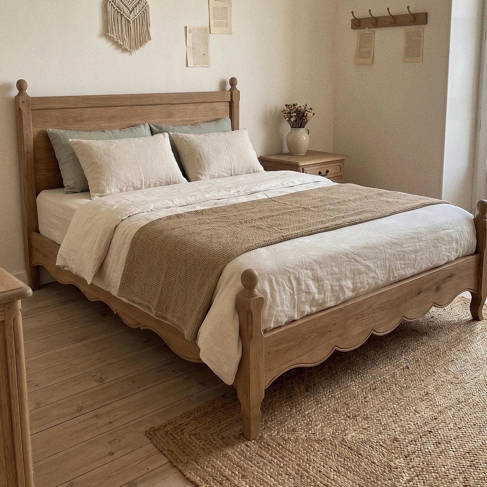 Farmhouse Platform Bed – Solid Birch and Plywood Modern Statement Piece | 26-83