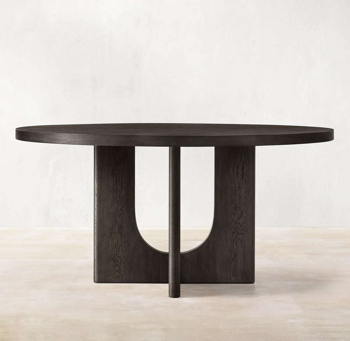 Breton Round Dining Table – Solid Oak Brushed Finish Contemporary Statement Piece