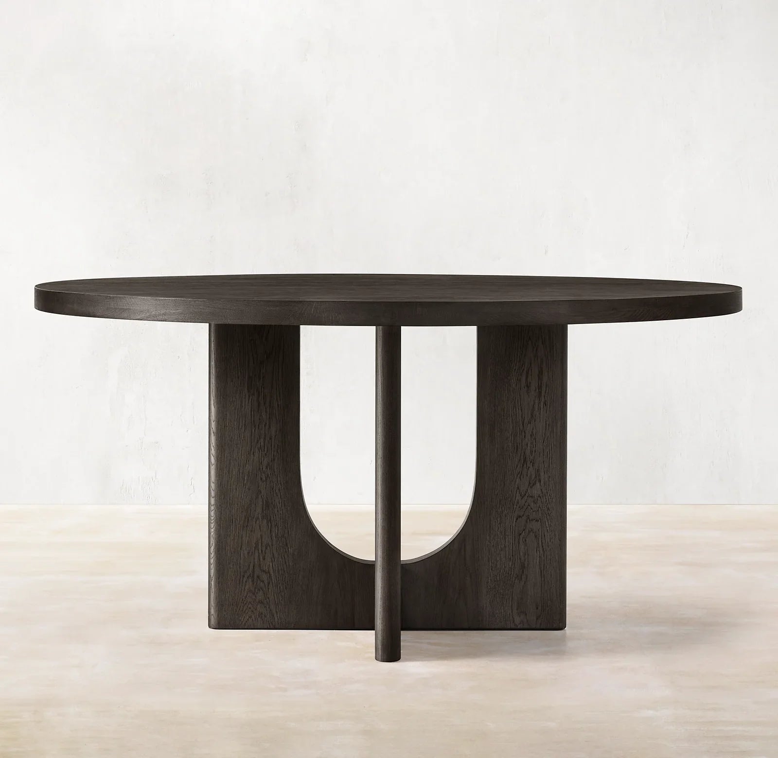 Breton Round Dining Table – Solid Oak Brushed Finish Contemporary Statement Piece
