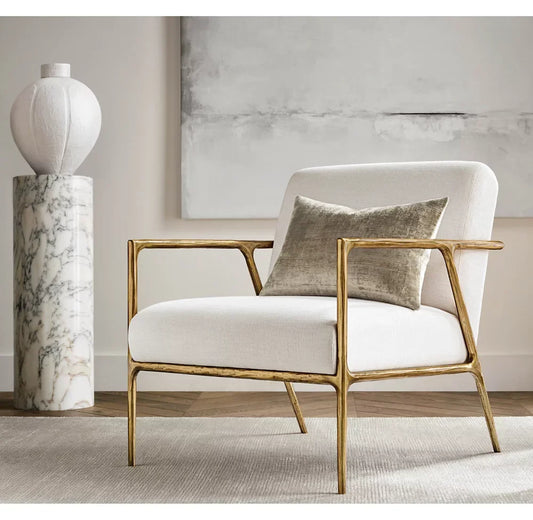 Midcentury Track Armchair – Solid Oak Frame by Re Home – Minimalist Statement Piece | 1600969803250