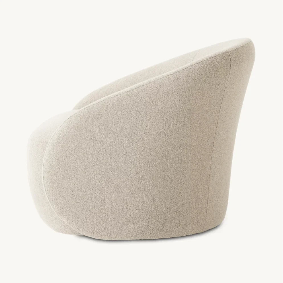 Italian Minimalist Lounge Chair – Sculptural Bouclé Statement Piece