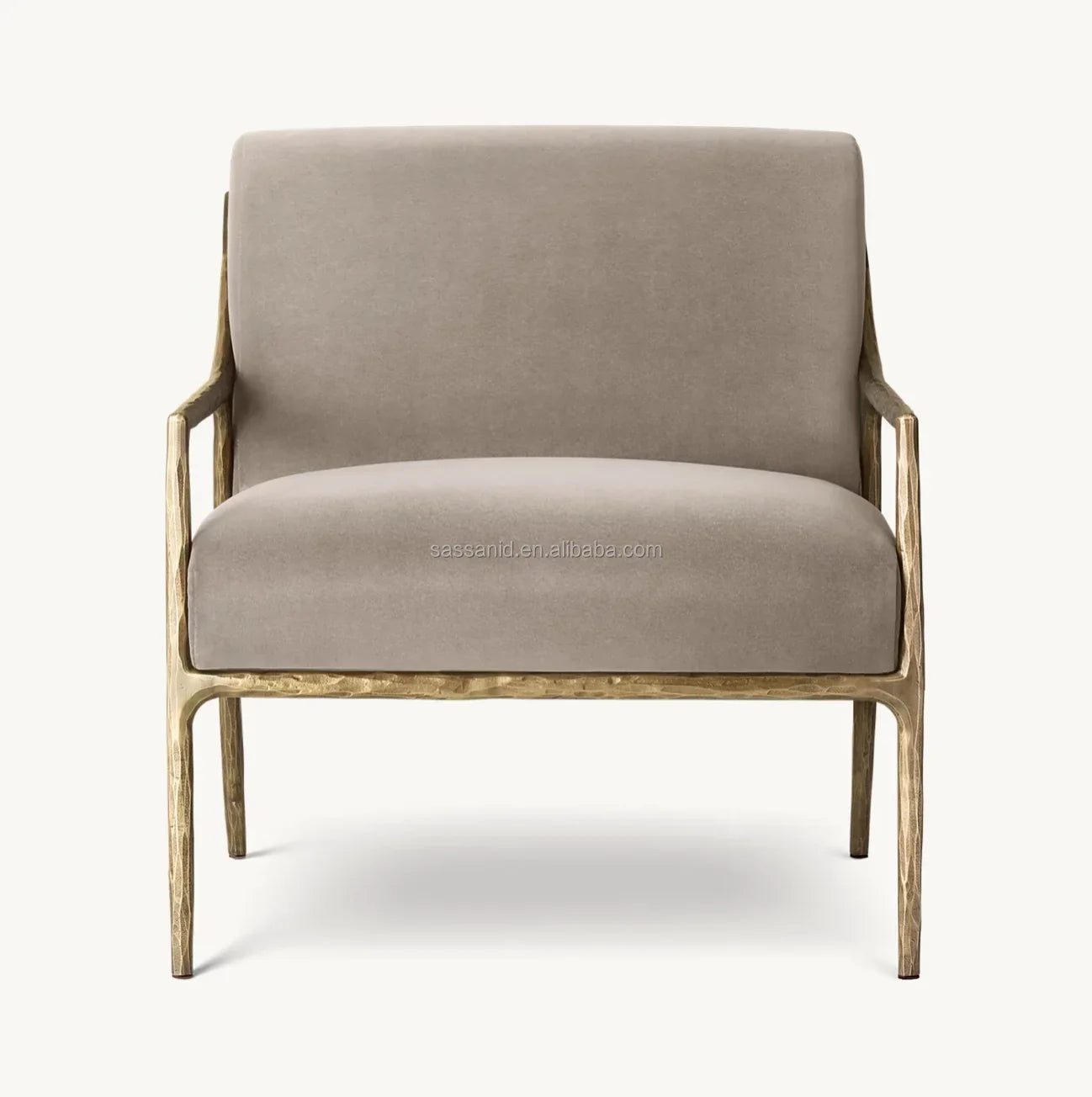 Thaddeus Slope Arm Chair – Hand-Forged Solid Brass European Designer Statement Piece