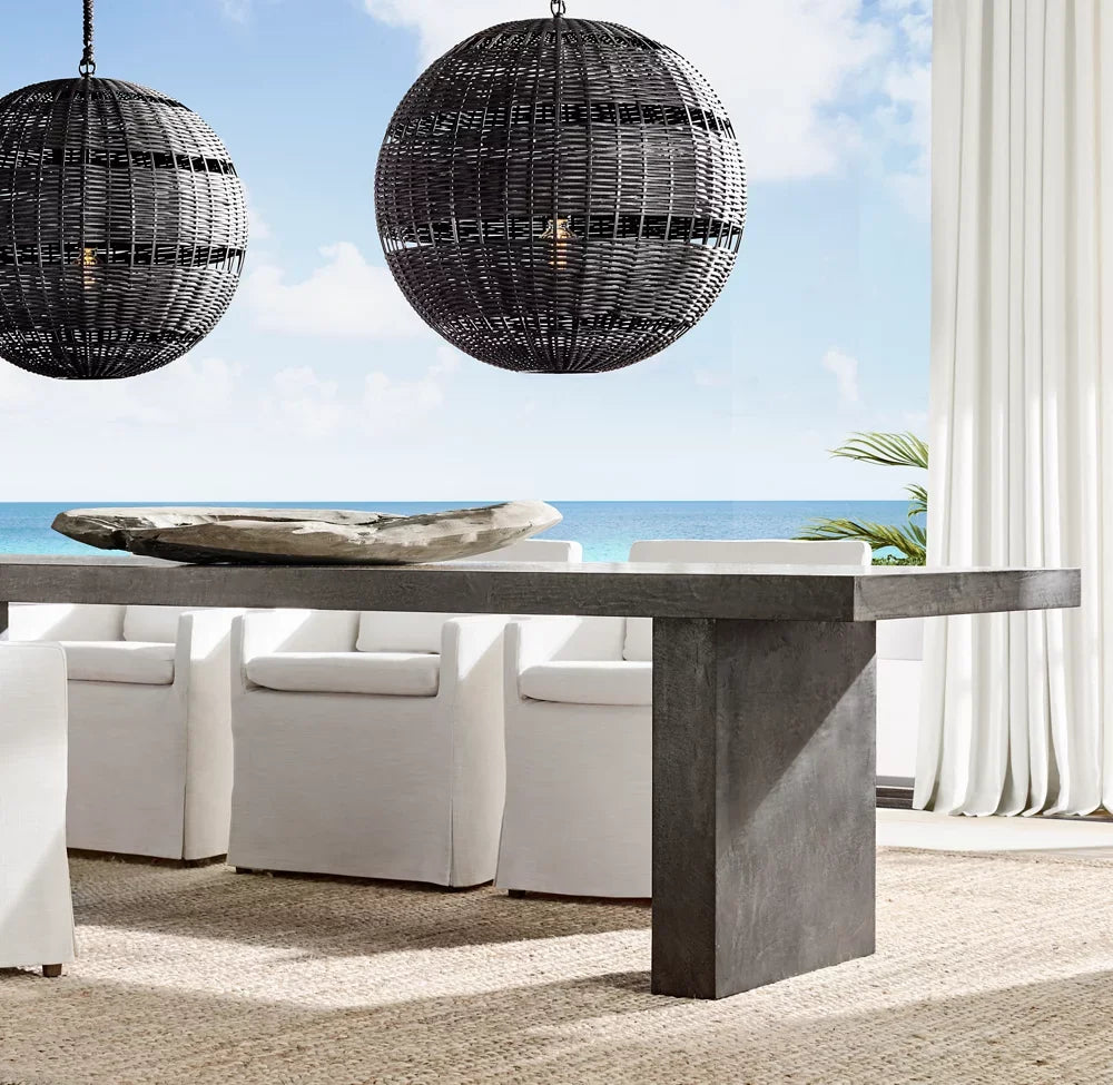 Cabrera Rectangular Dining Table – Modern Industrial Concrete Statement Piece