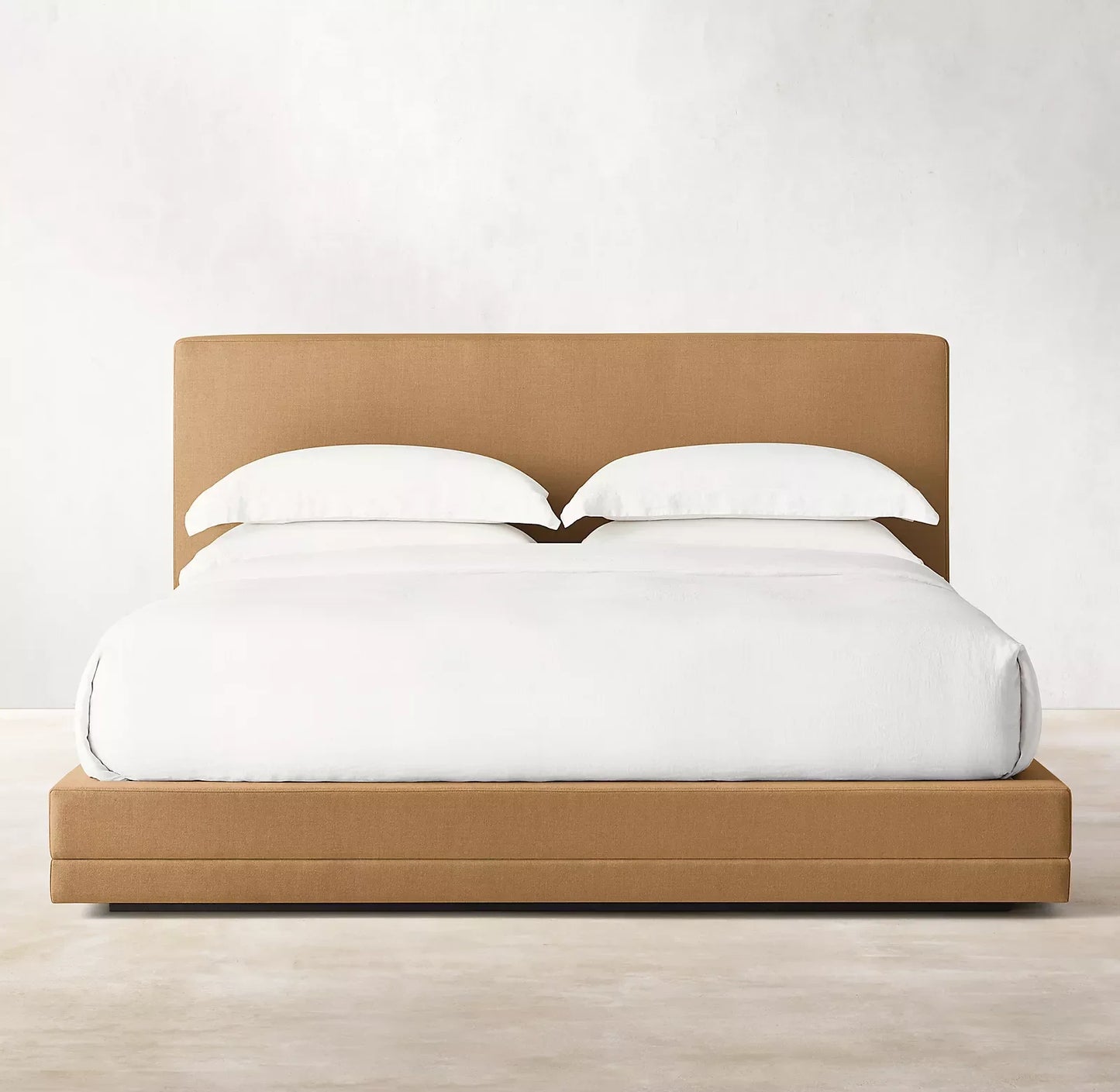 Cloud Platform Bed – Contemporary Slipcovered Performance Linen – Luxury Bedroom Furniture