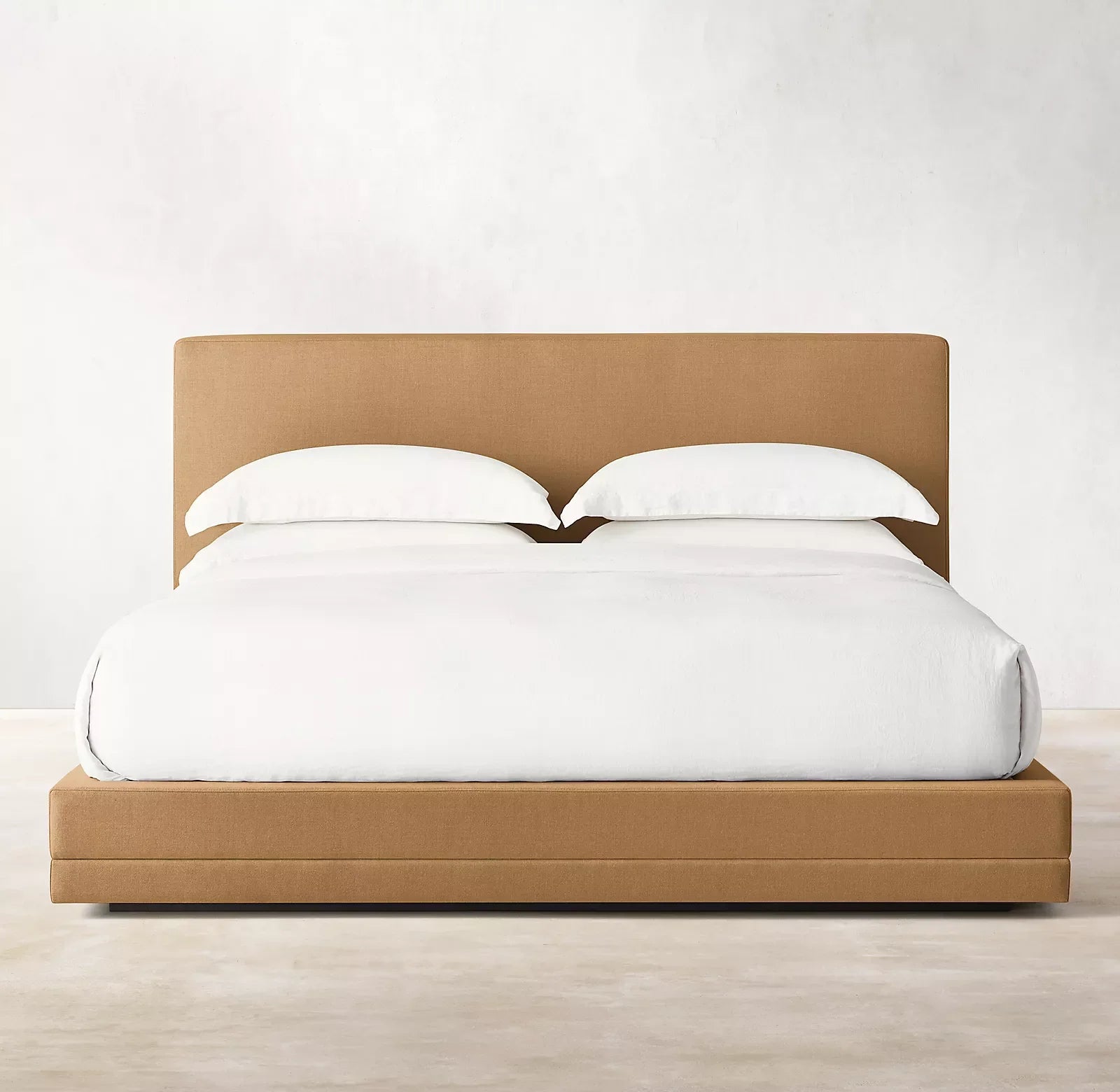 Cloud Platform Bed – Contemporary Slipcovered Performance Linen – Luxury Bedroom Furniture