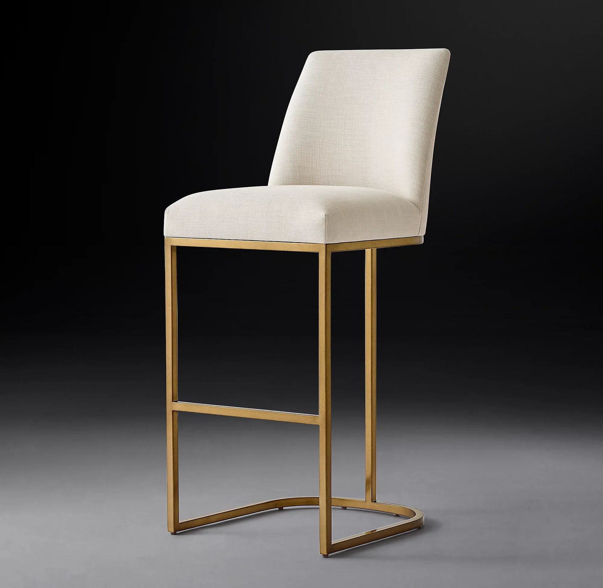 Curved-Back Armless Bar Stool – Contemporary Fabric & Metal Luxury Seating | 1600680837437