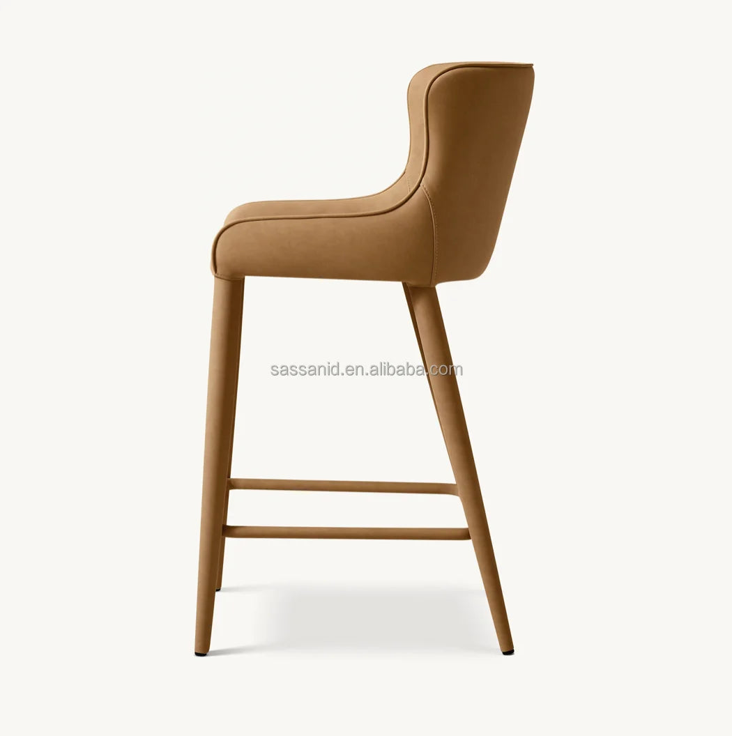 Bar & Counter Stool – Italian Midcentury Silhouette – Vegan Leather Statement Piece