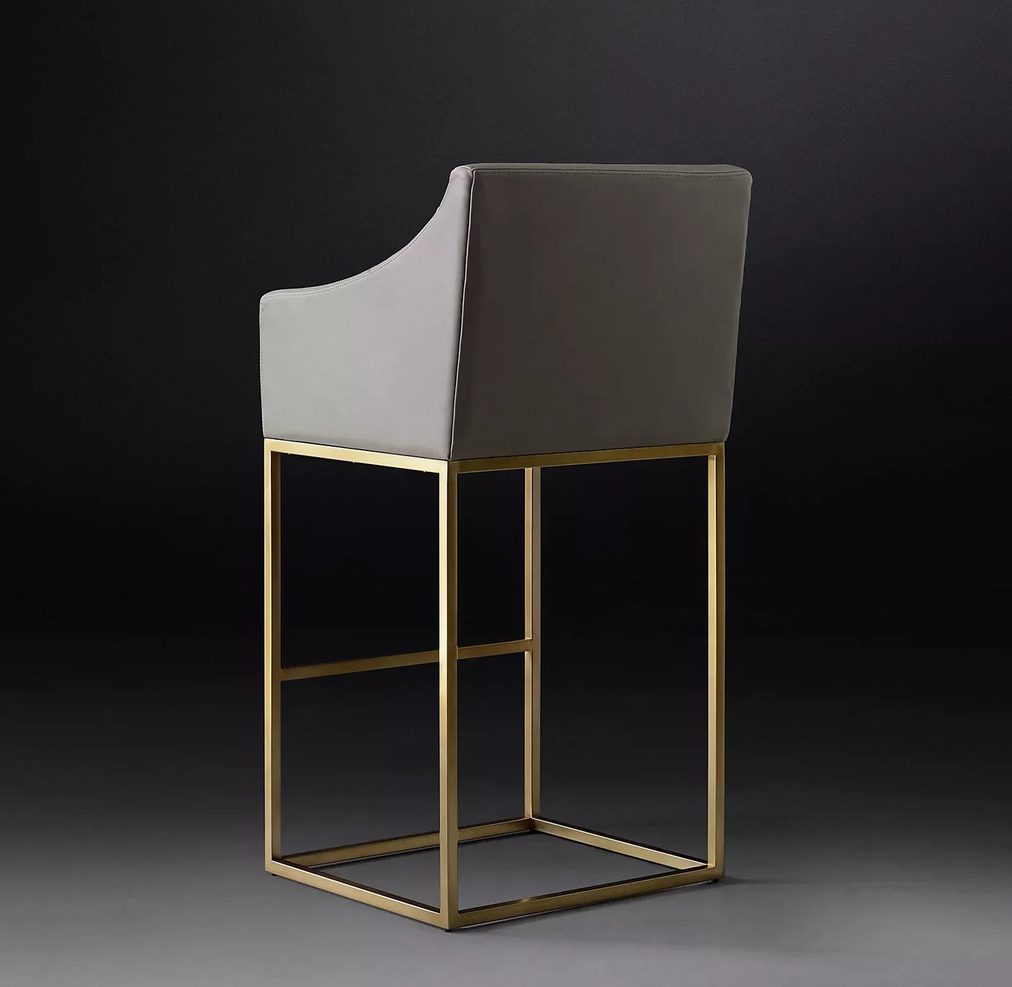 Slope Arm Leather Bar Stool – Mid-Century Designer Seating