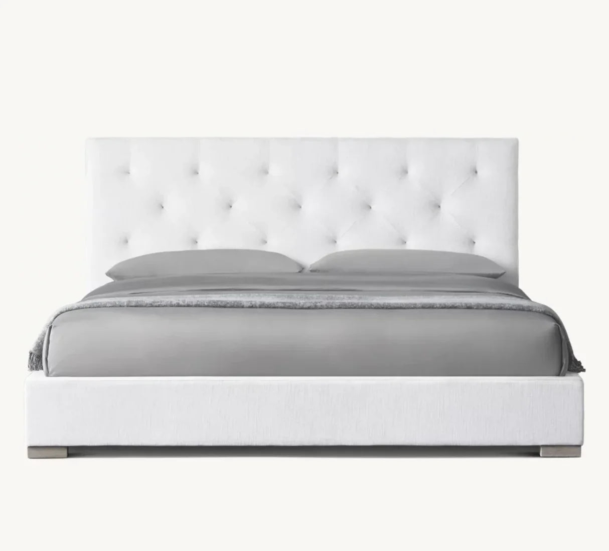 Tufted Panel Platform Bed – Custom Upholstered Fabric – Re Home