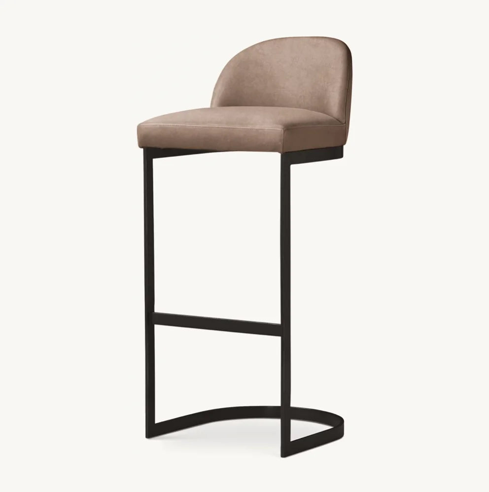 Modern Design Horseshoe Base Stool – Polished Chrome Luxury Bar & Counter Stool
