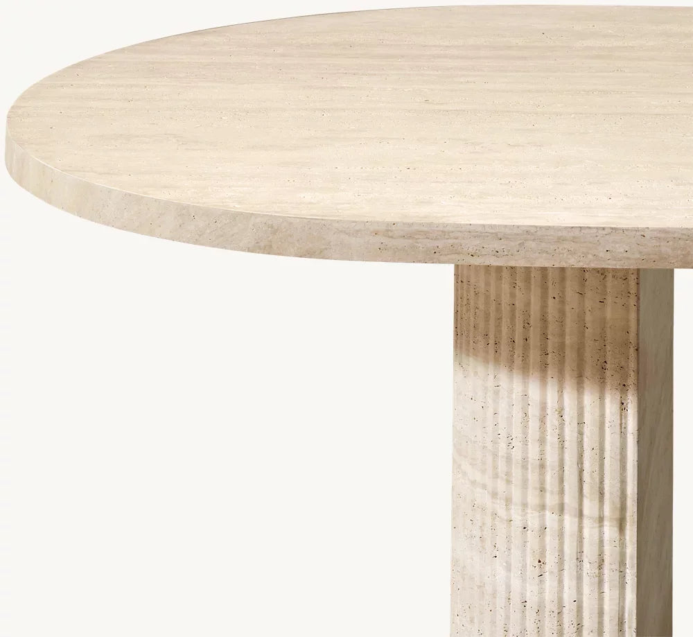 Byron Rectangular Dining Table – Italian Classico Travertine Art Deco Statement Piece