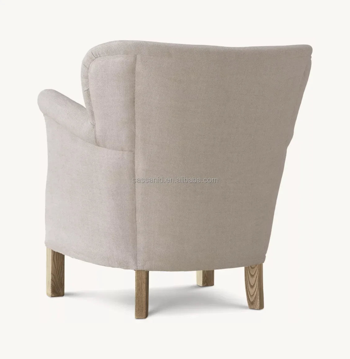 Danish Modern Accent Chair – Linen & Oak Statement Piece