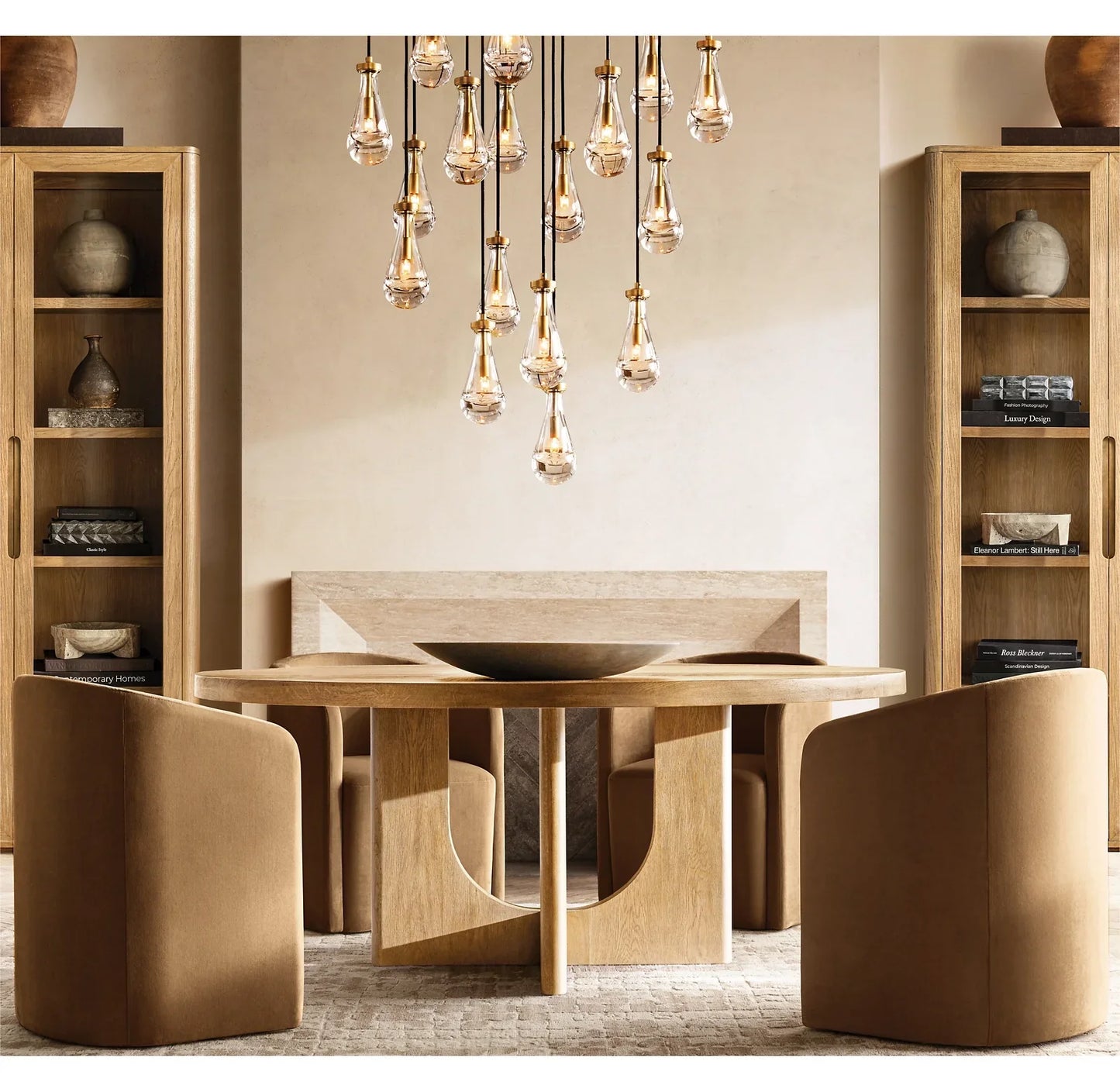 Breton Round Dining Table – Solid Oak Brushed Finish Contemporary Statement Piece