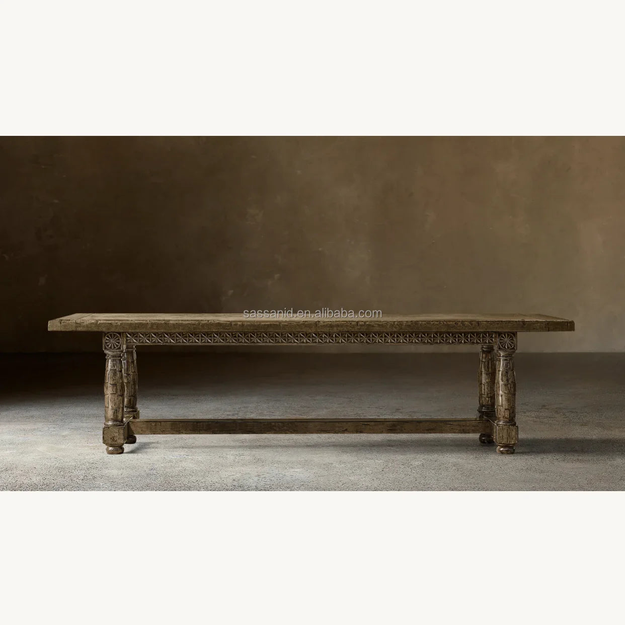 Valencia Rectangular Extension Dining Table – Contemporary Shagreen Solid Wood