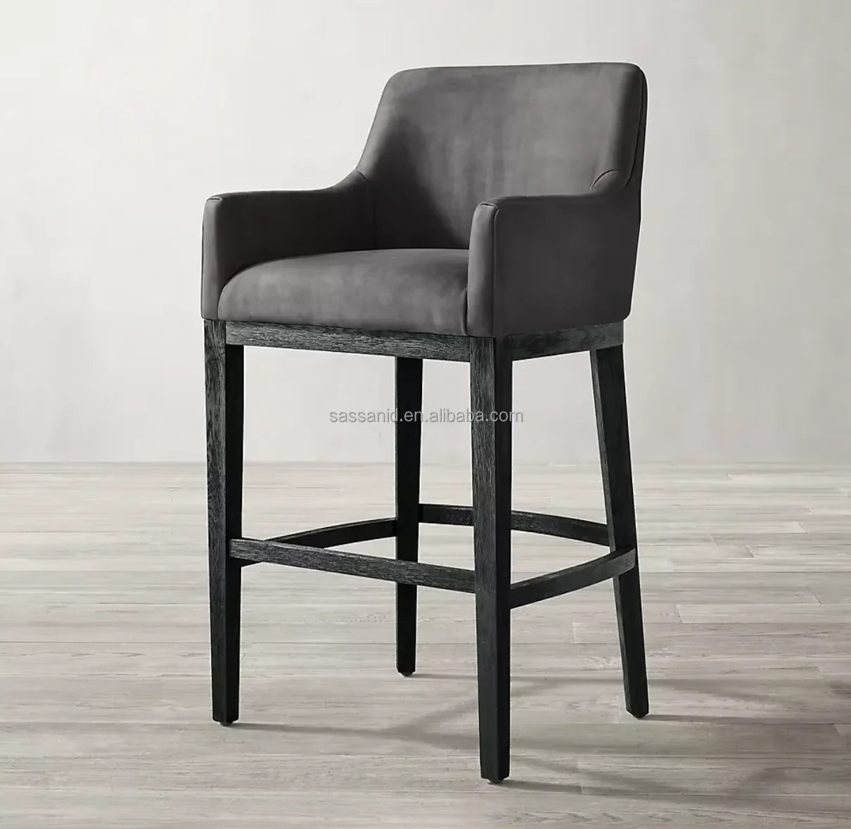 Morgan Curved-Back Leather Bar & Counter Stool – Nordic Oak Furniture