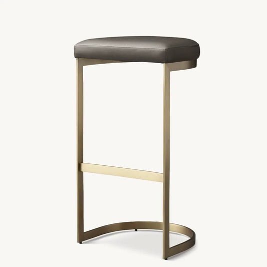 Rome 1960s Leather Bar & Counter Stool – Backless Metal Contemporary Statement Piece