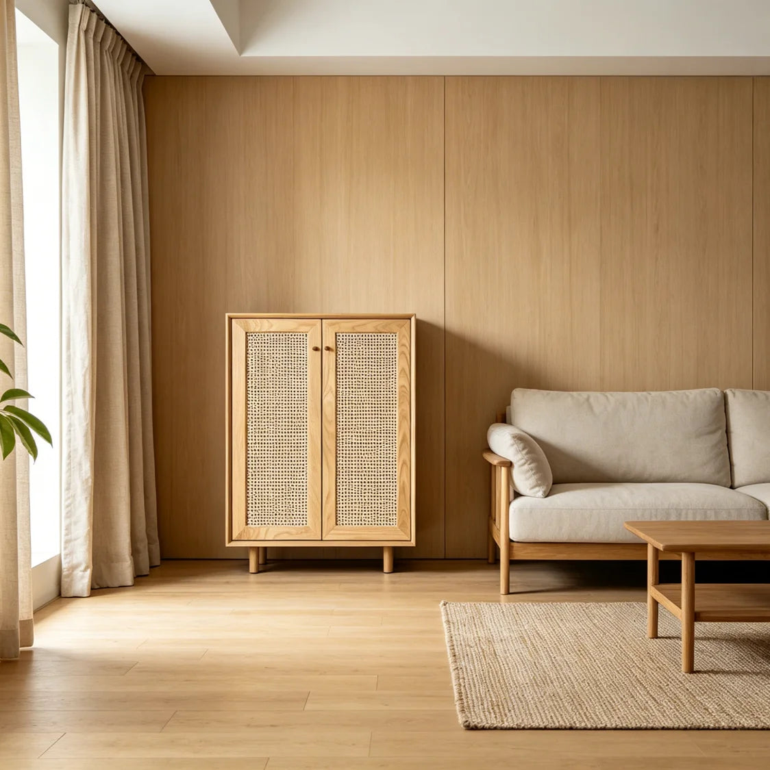 Modern Minimalist Ash Wood Chest of Drawers with 3 Drawers