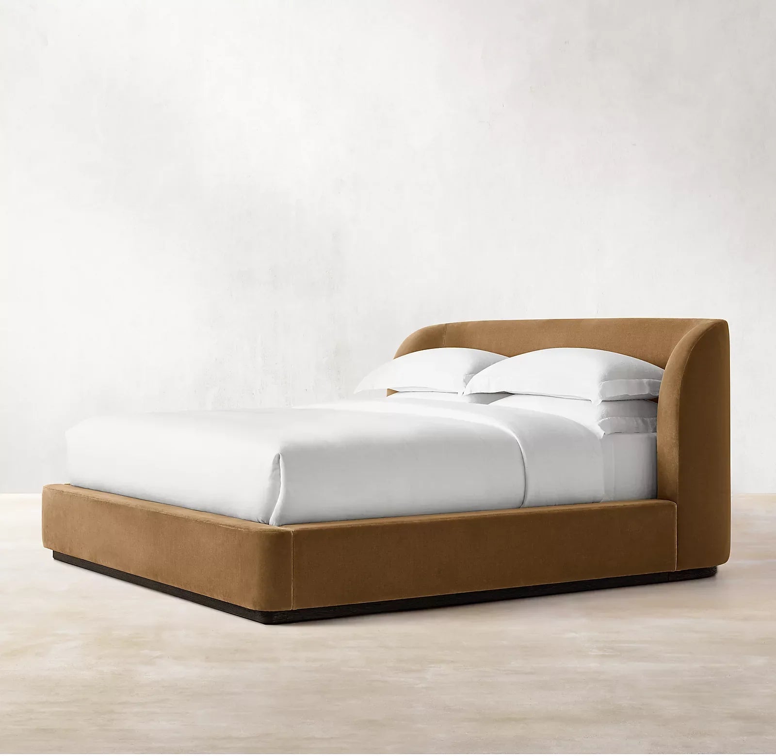 Copenhagen Fabric Panel Platform Bed – Burnt Caramel by Re Home