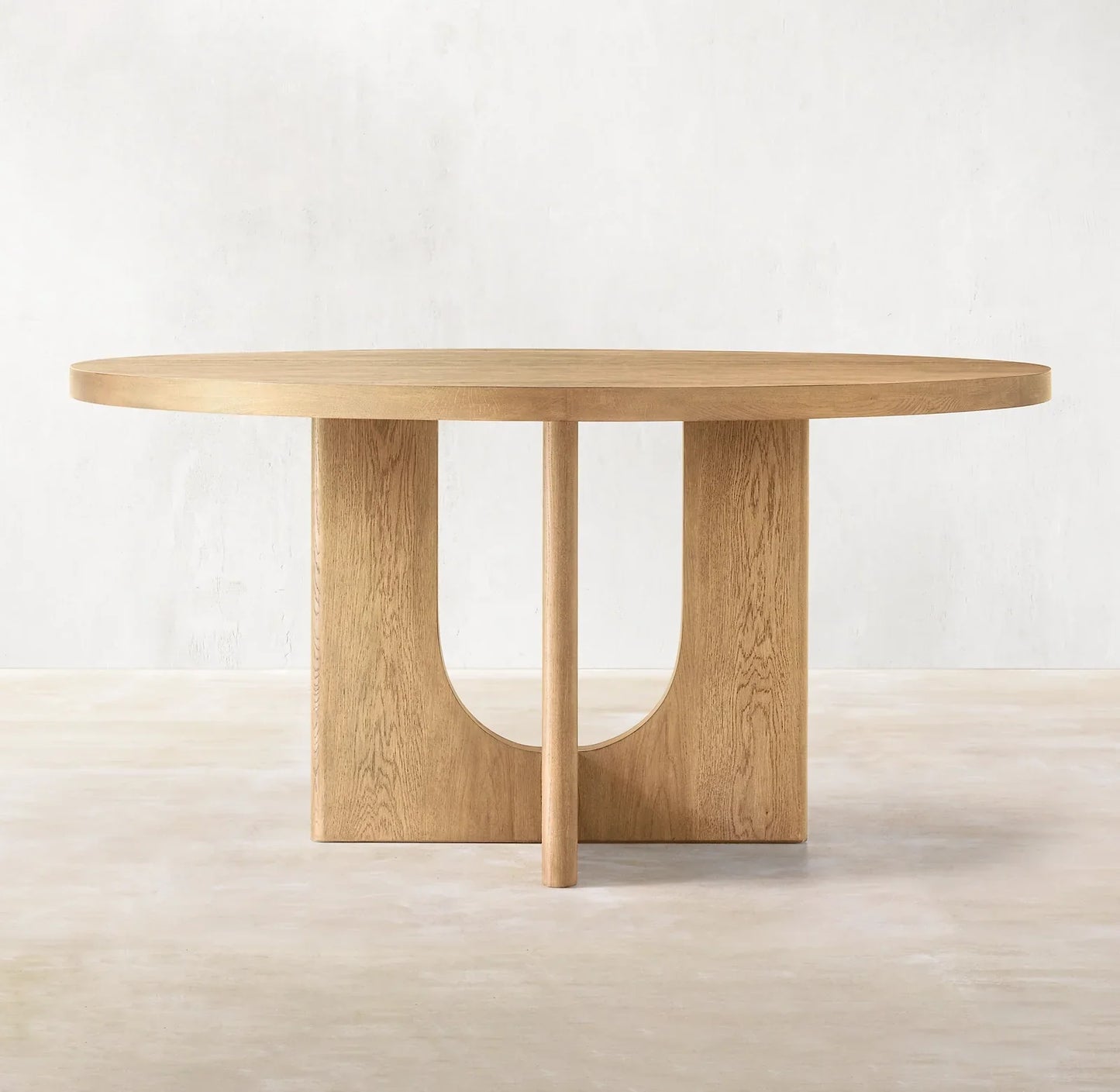 Breton Round Dining Table – Solid Oak Brushed Finish Contemporary Statement Piece