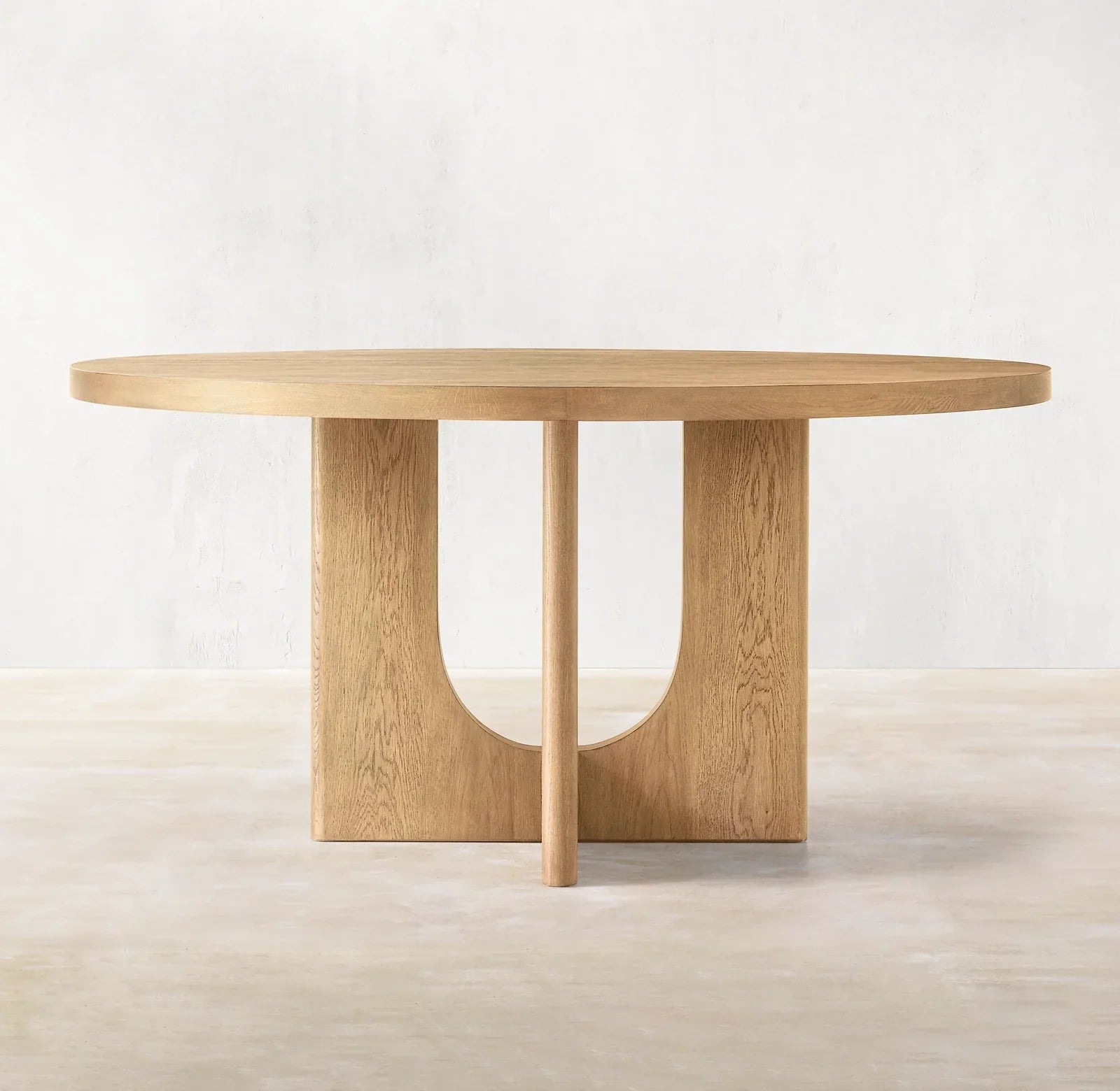 Breton Round Dining Table – Solid Oak Brushed Finish Contemporary Statement Piece