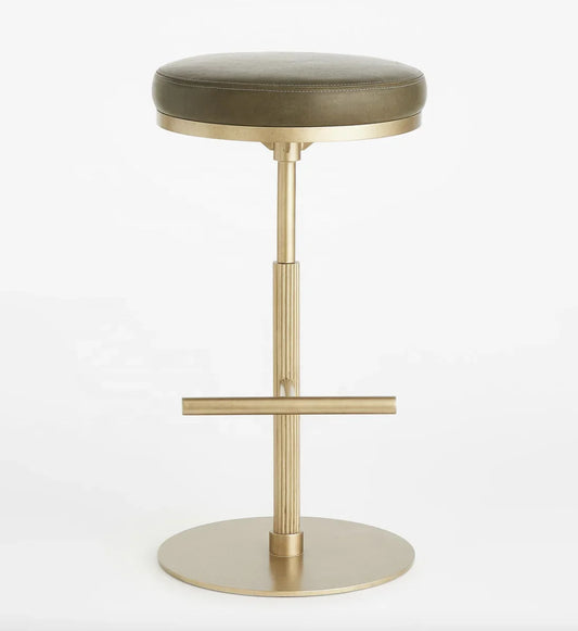 Wardell Midcentury Bar Stool – Linen & Solid Oak Statement Piece