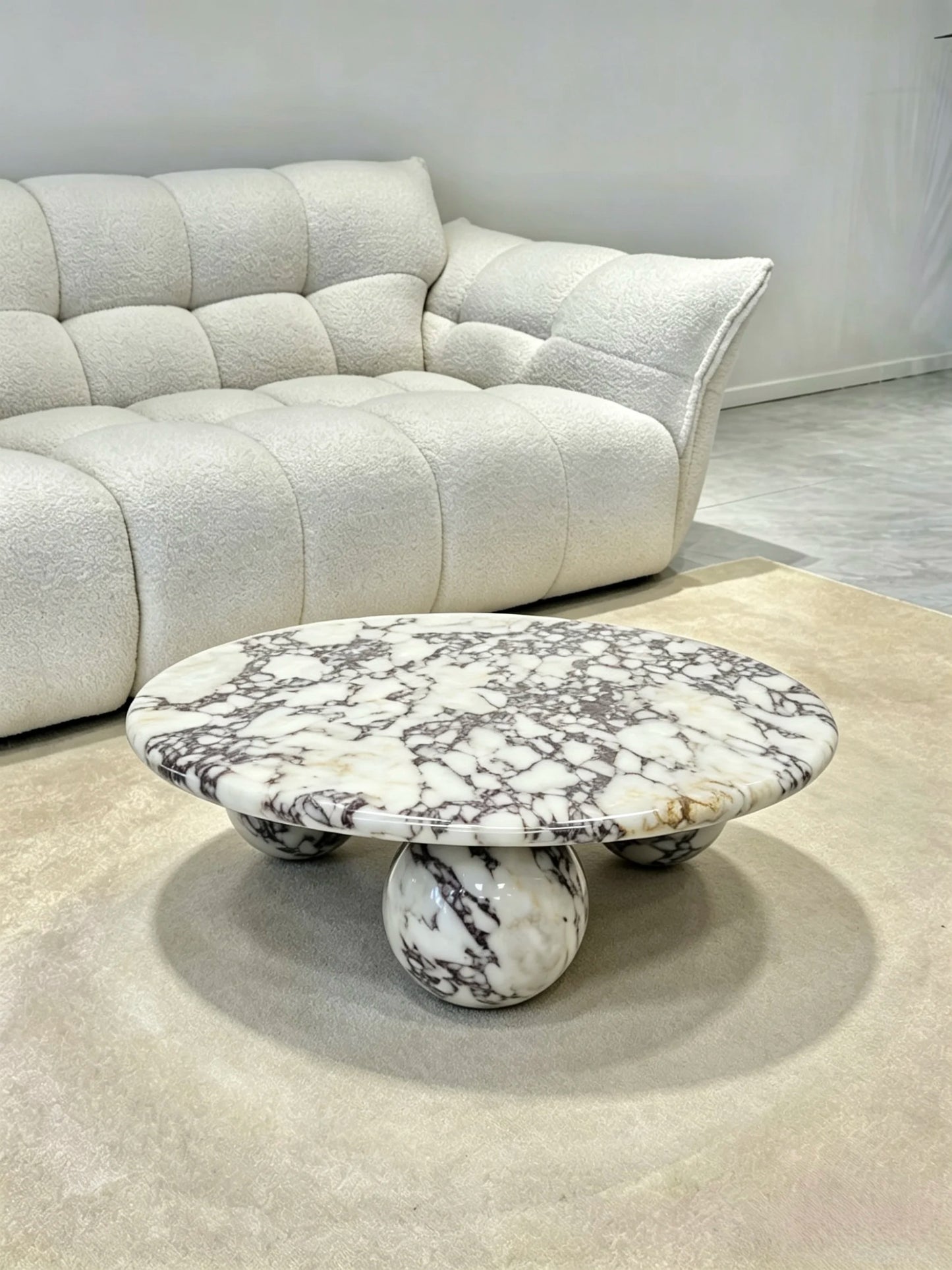 Luxury Round Marble Coffee Table Modern Italian Style for Villa