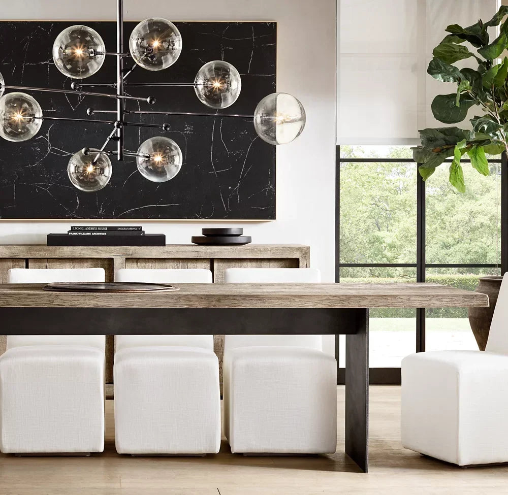 Dining Table Live-Edge Oak – Contemporary Handcrafted Rectangular Statement Piece