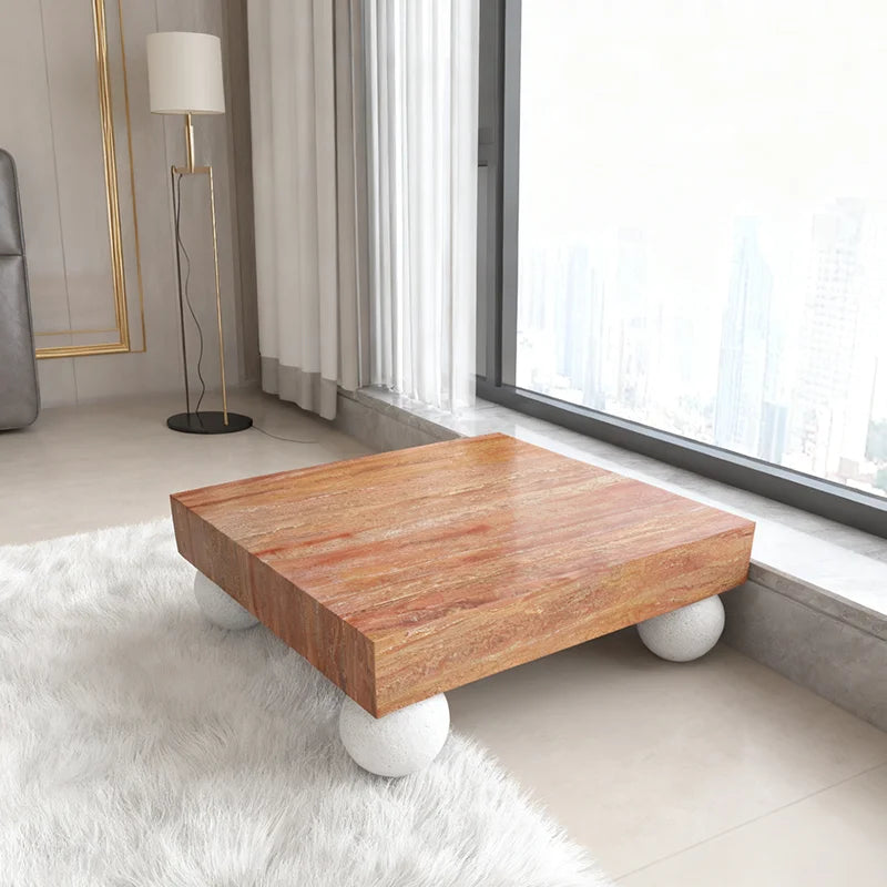 Luxury Square Marble Coffee Table Modern Italian Style for Villa