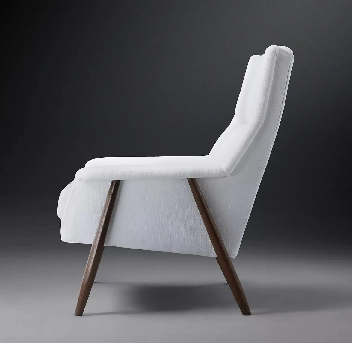 Milo Lounge Chair – High Back Walnut Base Modern Statement Piece