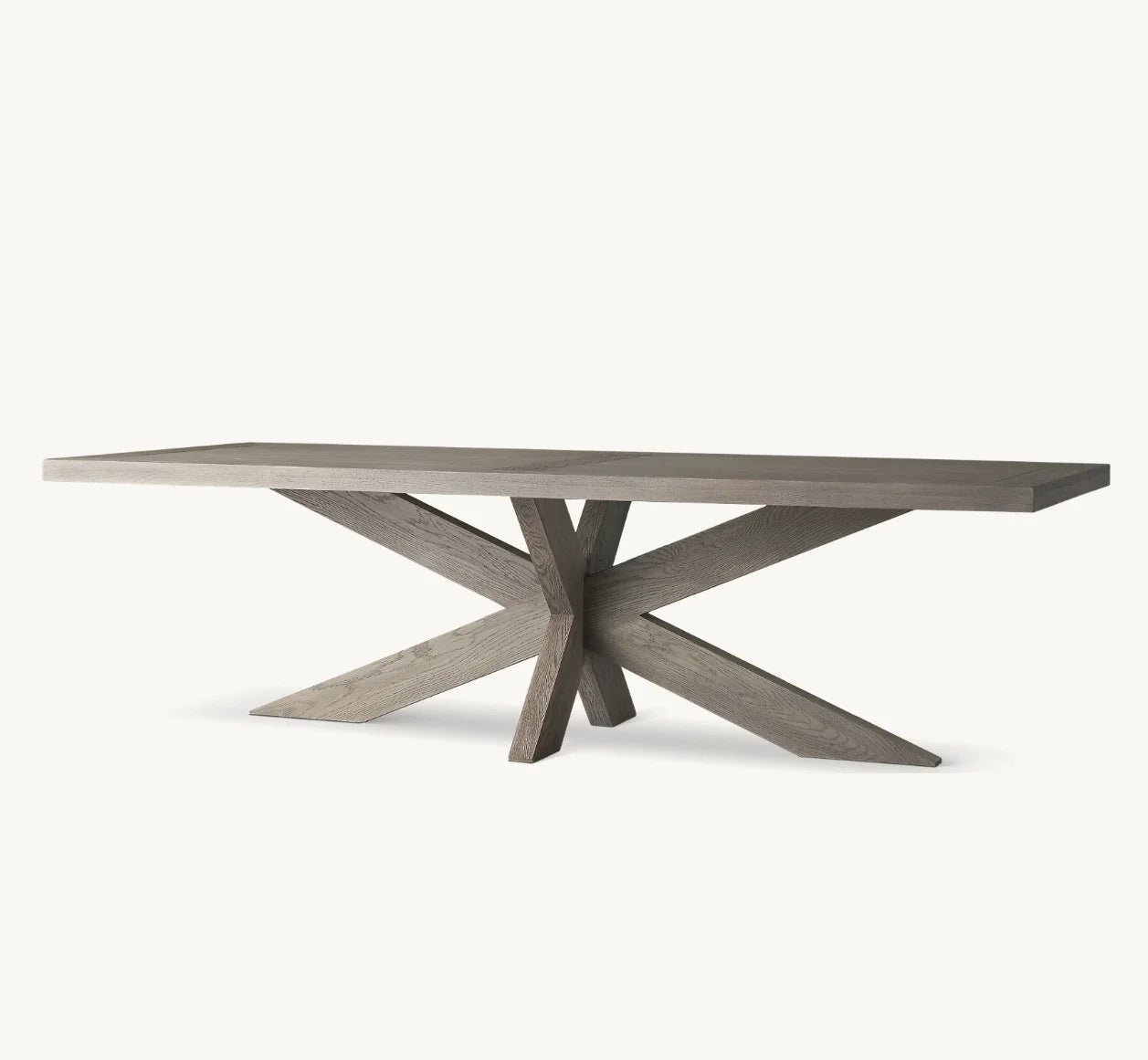 Rectangular Dining Table – X-base Solid Wood – French Art Deco Statement Piece