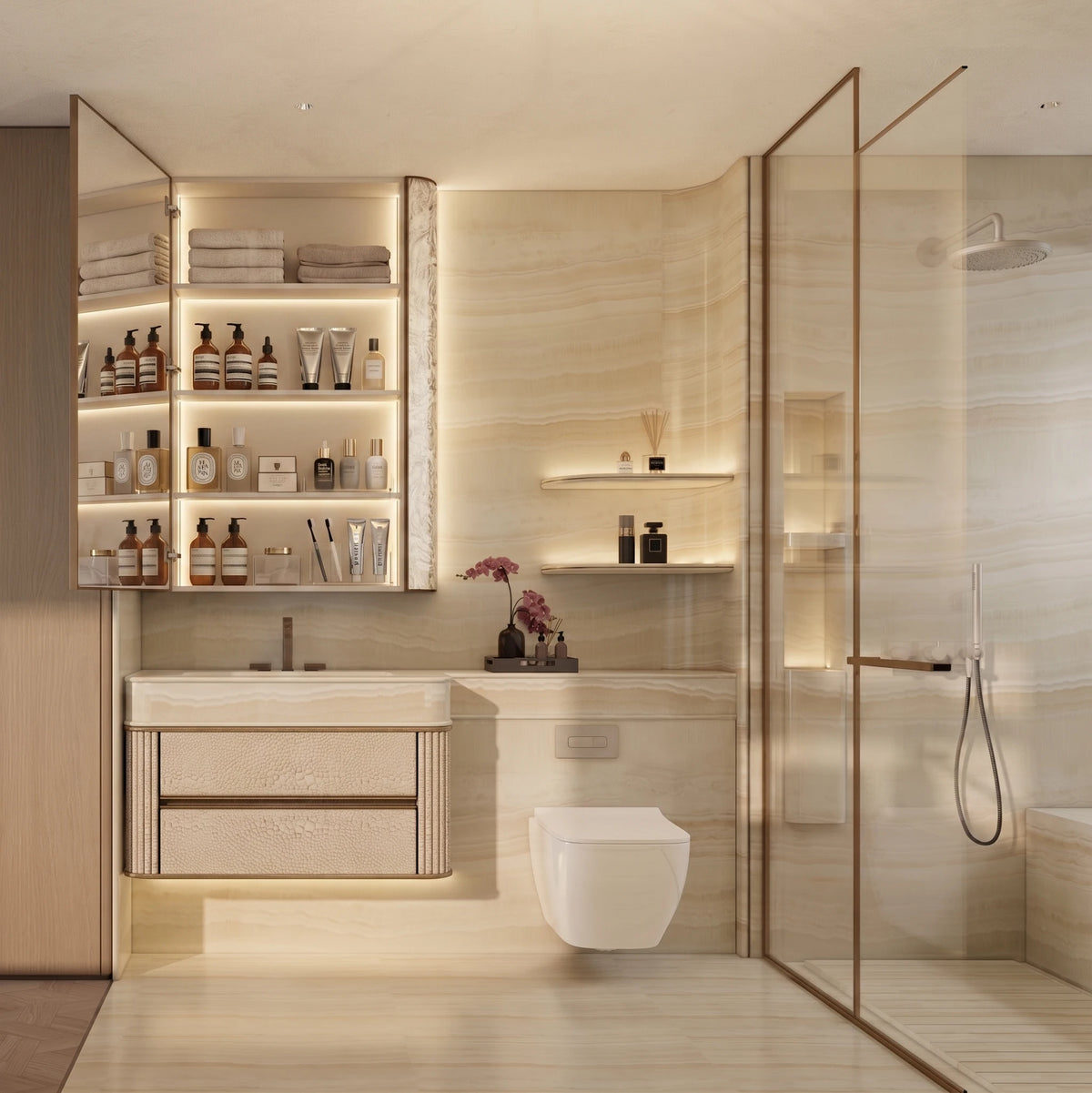 Modern Bathroom Vanity Set Sink Cabinet Eco-Friendly Plywood