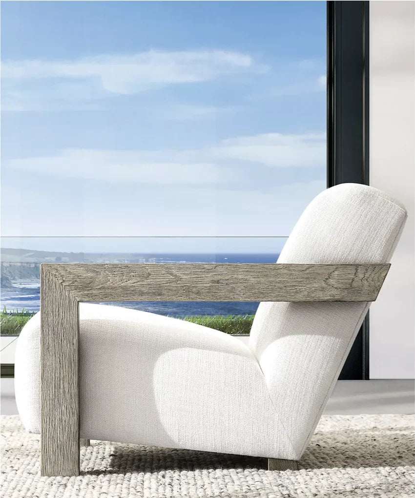 French Contemporary Wingback Chair – Elegant Linen Statement Piece