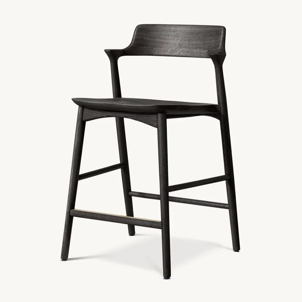 Danish Design Solid Oak Bar Stool – Mid-Century Cane Statement Piece | 1601257668318