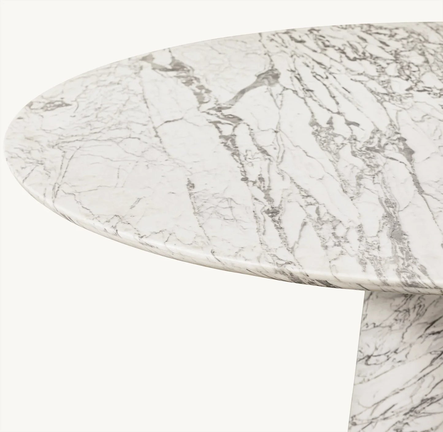 Round Dining Table – Sculptural Italian Arabescato Marble Celline Statement Piece