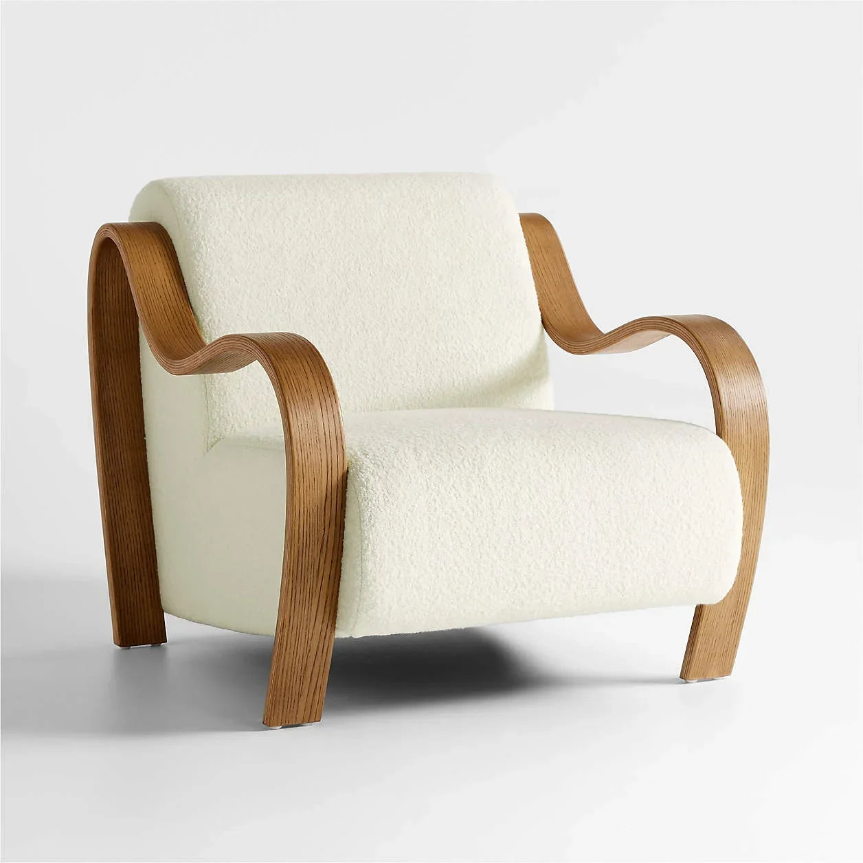 Bisou Accent Chair – Vintage Contemporary Design – White Boucle Statement Piece