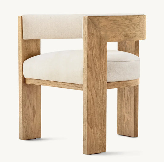 Contemporary Luxury Dining Chair – Elgine Leather & Oak Statement Piece | 1600728075374