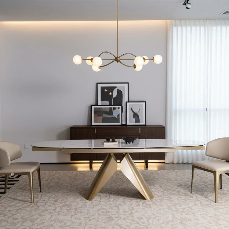 Luxury 1601726424487 Sintered Stone Extendable Dining Table Modern Italian Style for Villa