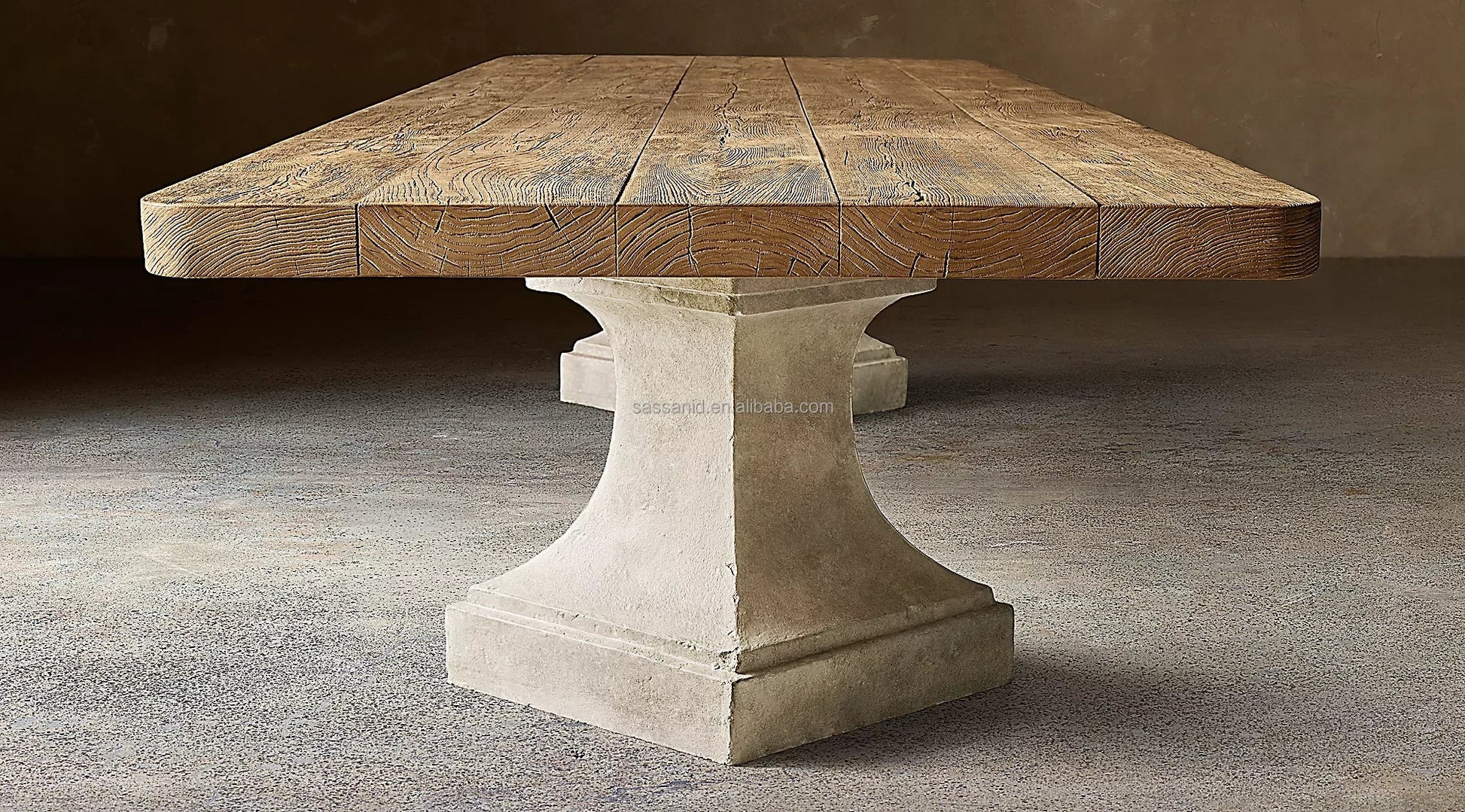Dining Table Diamond – Solid Wood & Forged Brass European Designer Contemporary