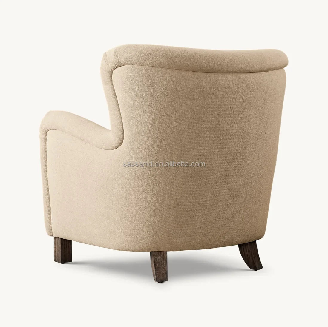 Danish Modern Wing Chair – Brown Oak Midcentury Design Statement Piece