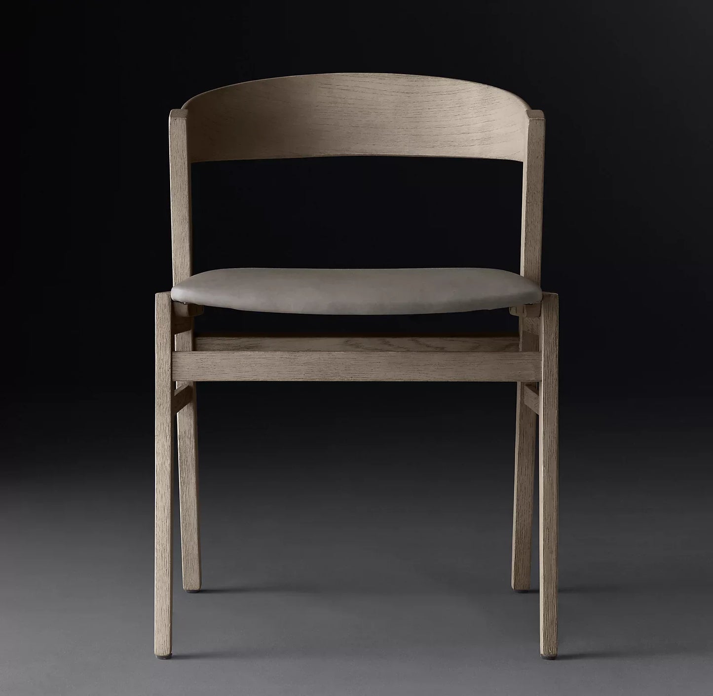 Anders Leather Side Chair – Mid-Century Oak Dining Seat