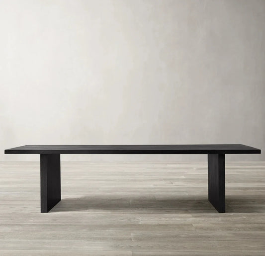 Reclaimed Oak Extension Dining Table – Brushed Solid Wood European Design Statement Piece