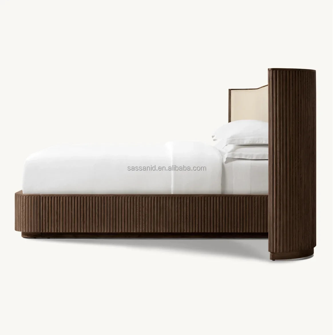 Byron Extended Shelter Bed – Contemporary Upholstered Platform in Oak