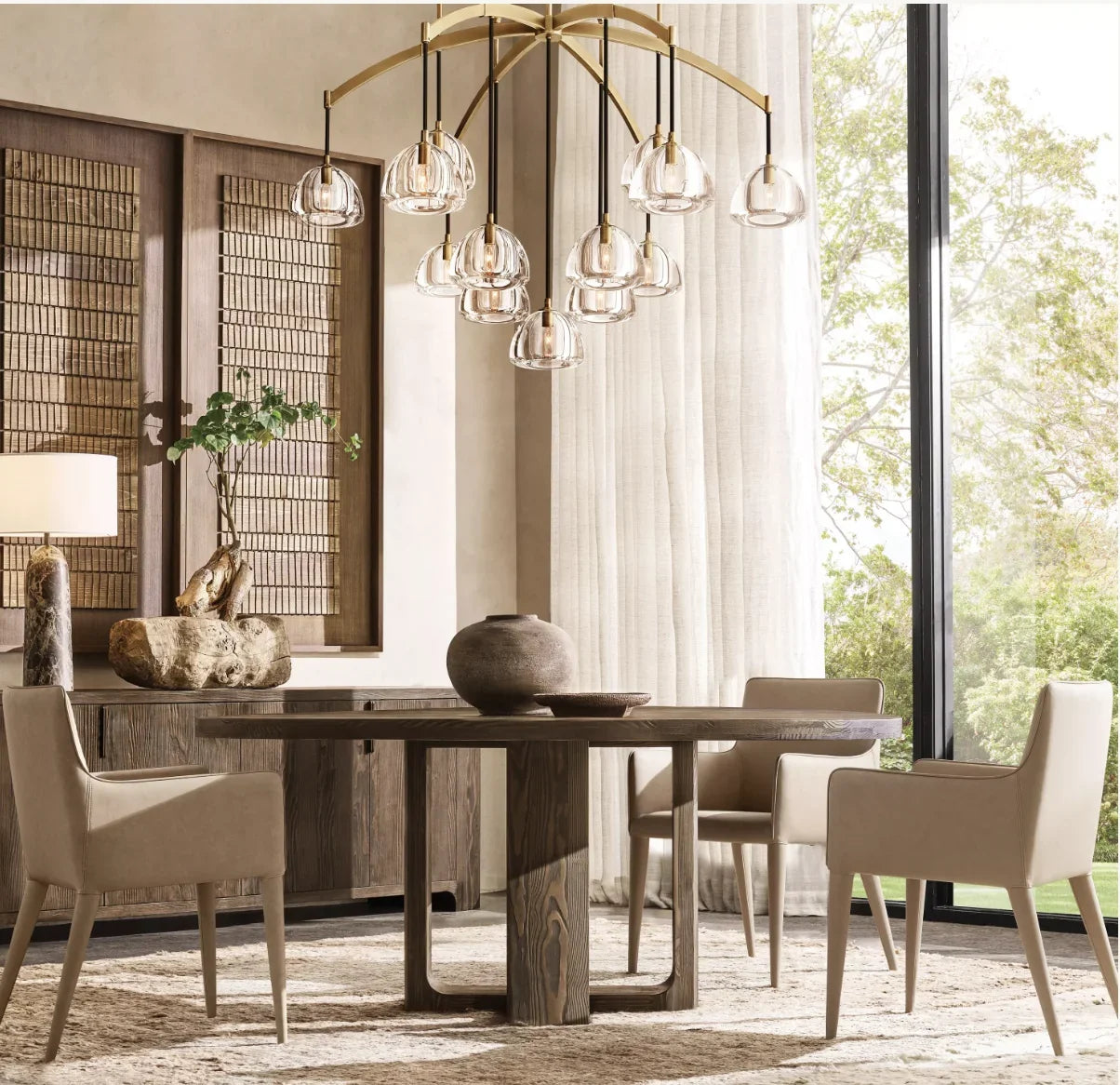 Round Dining Table – Sculptural Shagreen Texture in Douglas Fir – Contemporary | 1601300911945