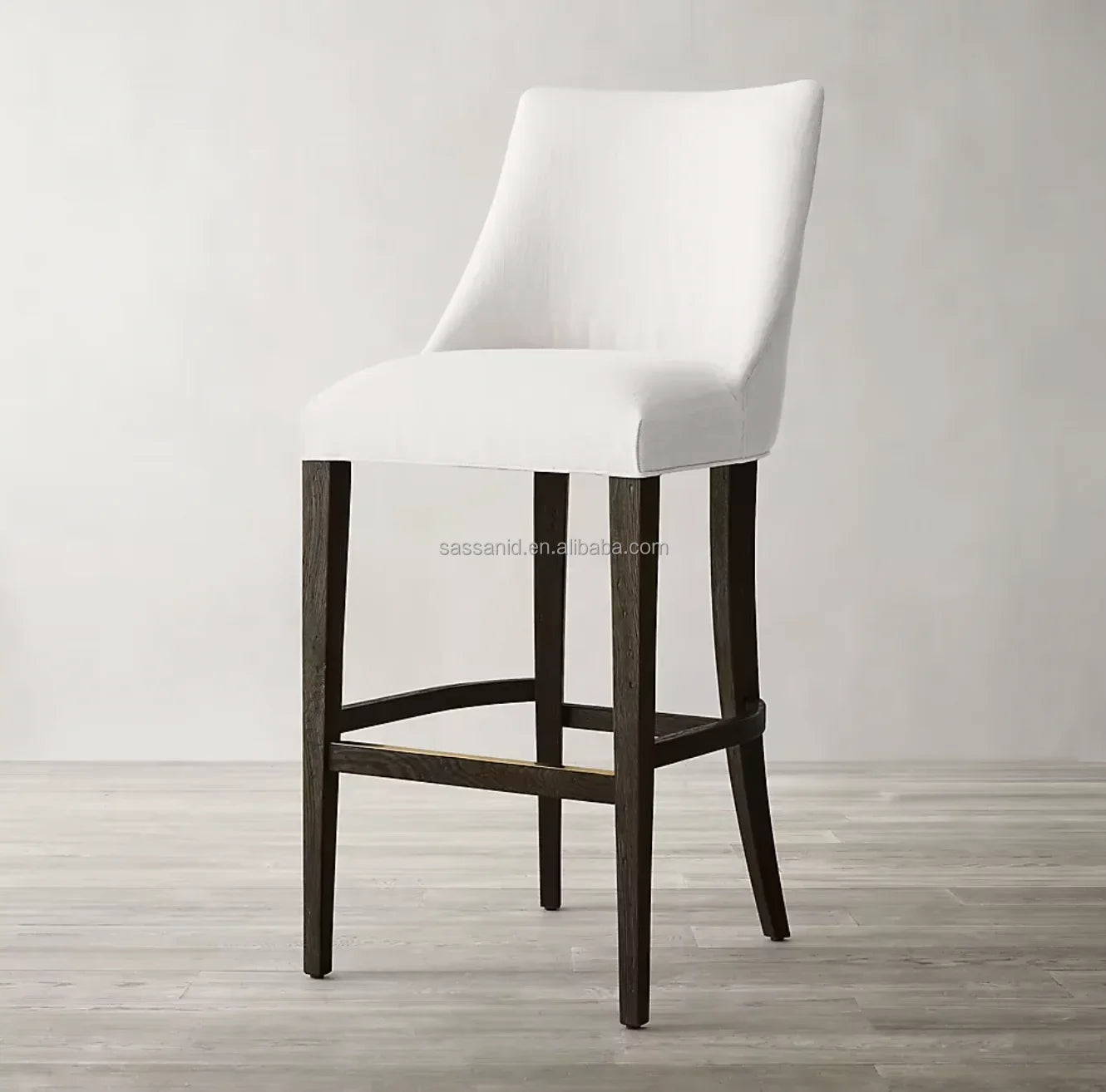 Ella Armless Bar & Counter Stool – Mid-Century Solid Oak Frame with Upholstered Seat