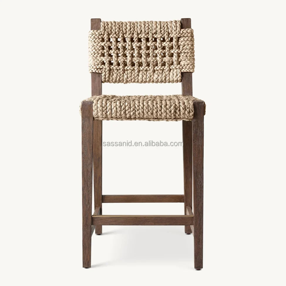 Counter Stool Modern Rustic – Solid Oak & Fabric Andy Designer Furniture