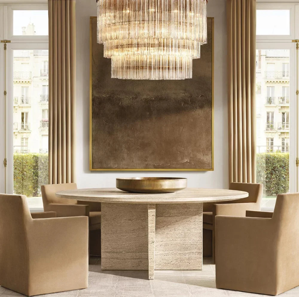 Round Dining Table – Sculptural Italian Travertine Wyeth | 1601251221226