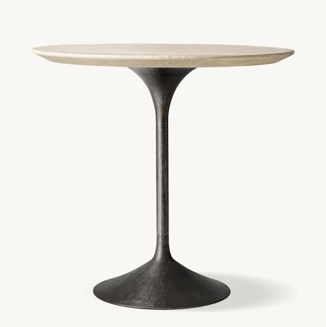 Mid-Century Bistro Table – Radial Metal European Architectural Statement Piece