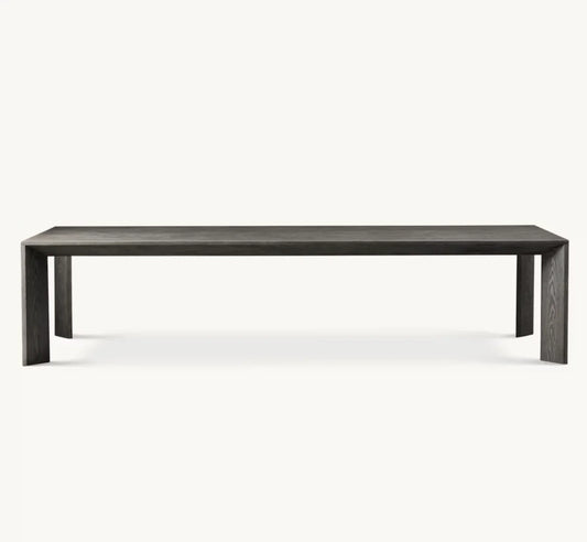 Dining Table, Rectangular Solid Oak, European Design, Luxury